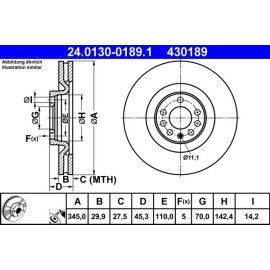 Bremsscheibe Opel P. Vectra 2.8 V6 Turbo 05 24.0130-0189.1 Bremsscheibe Opel P. Vectra 2.8 V6 Turbo 05 24.0130-0189.1