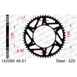 Afam Kettenrad STAHL 51 Zähne 14206K-51