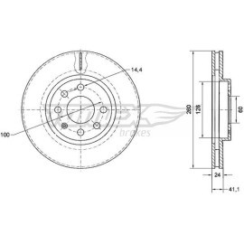 TOMEX brakes Bremsscheibe TX 70-73
