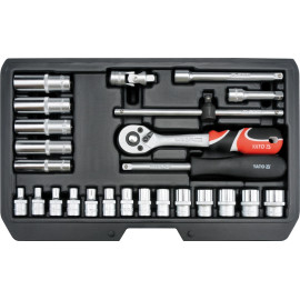 Steckschlüsselsatz Xs 1/4 Typ2 25-Tlg YT-14461