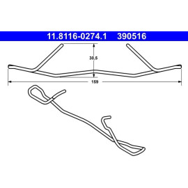 ATE Feder, Bremssattel 11.8116-0274.1 ATE Feder, Bremssattel 11.8116-0274.1