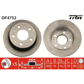 TRW Bremsscheibe Fiat T.Ducato 06 DF4752 TRW Bremsscheibe Fiat T.Ducato 06 DF4752
