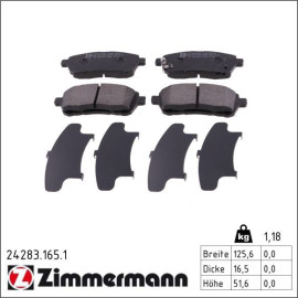 ZIMMERMANN Bremsbeläge 24283.165.1