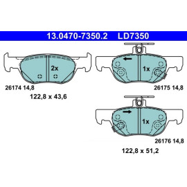 Bremsbelagsatz, Scheibenbremse 13.0470-7350.2