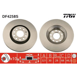 Bremsscheibe Audi S. A4/A6 1.8-4.2 Quattro 97-08 DF4258S