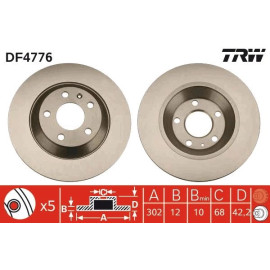 TRW Bremsscheibe VW A6 Allroad DF4776 TRW Bremsscheibe VW A6 Allroad DF4776