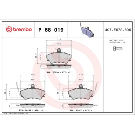BREMBO Bremsklötze VA P 68 019