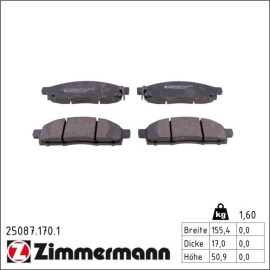 ZIMMERMANN Bremsbeläge 25087.170.1