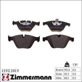 ZIMMERMANN Bremsbeläge 23312.200.9