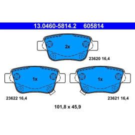 ATE Bremsbelagsatz Toyota Hinterachse Avensis 03 13.0460-5814.2 ATE Bremsbelagsatz Toyota Hinterachse Avensis 03 13.0460-5814.2