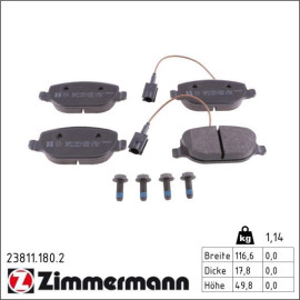 ZIMMERMANN Bremsbeläge 23811.180.2