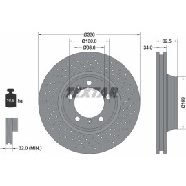 Textar Bremsscheibe 92150005 – rechts Textar Bremsscheibe 92150005 – rechts