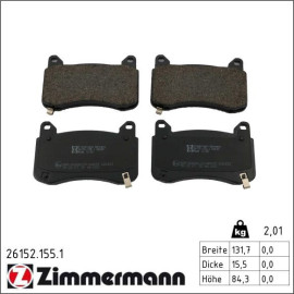 ZIMMERMANN Bremsbelagsatz, Scheibenbremse 26152.155.1