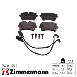 ZIMMERMANN Bremsbeläge 25214.175.2