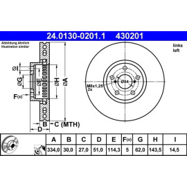 Bremsscheibe Toyota P. Lexus Gs 2.0-4.6 05- Le 24.0130-0201.1 Bremsscheibe Toyota P. Lexus Gs 2.0-4.6 05- Le 24.0130-0201.1