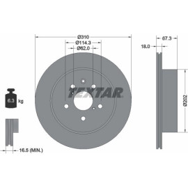 Bremsscheibe Lexus T. Gs/Is 2.2-3.5 05-11 92148003 Bremsscheibe Lexus T. Gs/Is 2.2-3.5 05-11 92148003