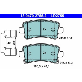 Bremsbelagsatz Saab T. 9-5 2,0-2,8 10-12 Keramik 13.0470-2755.2