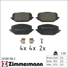 ZIMMERMANN Bremsbelagsatz, Scheibenbremse 26588.180.2