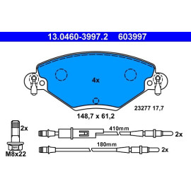 Bremsbelagsatz Citroen P. C5 1,6-2,0 01 13.0460-3997.2
