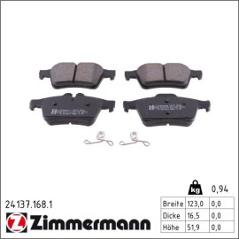ZIMMERMANN Bremsbeläge 24137.168.1