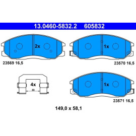 Bremsbelagsatz Hyundai P. H-1/Santa Fe/Trajet 2,0-2,7 97-08 13.0460-5832.2