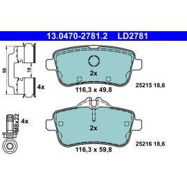 Bremsbelagsatz Db T. W166 2,1-3,0 11- Keramik 13.0470-2781.2