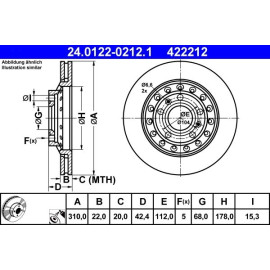Bremsscheibe Vw T. Phaeton 3.0-6.0 4 Motion 02-16 24.0122-0212.1