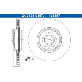 Bremsscheibe Volvo P. C70/S40/V40/V50 04 24.0125-0197.1 Bremsscheibe Volvo P. C70/S40/V40/V50 04 24.0125-0197.1