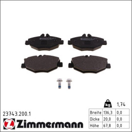 ZIMMERMANN Bremsbeläge 23743.200.1 ZIMMERMANN Bremsbeläge 23743.200.1