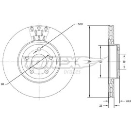 TX 71-39 Tomex Brakes Bremsscheibe TX 71-39 TX 71-39 Tomex Brakes Bremsscheibe TX 71-39