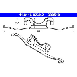 ATE Feder, Bremssattel 11.8116-0239.2 ATE Feder, Bremssattel 11.8116-0239.2