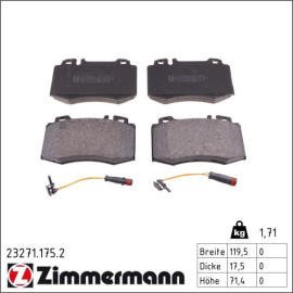 ZIMMERMANN Bremsbeläge 23271.175.2 ZIMMERMANN Bremsbeläge 23271.175.2