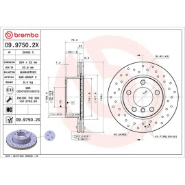 BREMBO Bremsscheibe XTRA VA 09.9750.2X