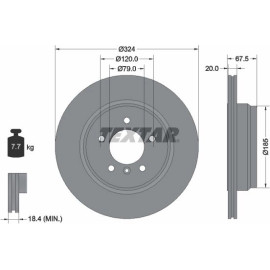 Bremsscheibe Bmw T. E60/E65 92123103