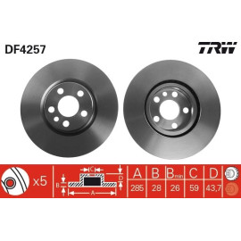 TRW Bremsscheibe Peugeot 807/C8 DF4257 TRW Bremsscheibe Peugeot 807/C8 DF4257