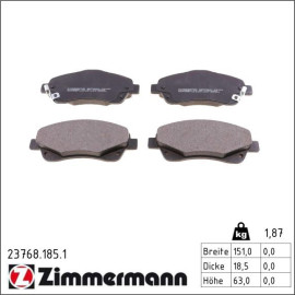 ZIMMERMANN Bremsbeläge 23768.185.1 ZIMMERMANN Bremsbeläge 23768.185.1