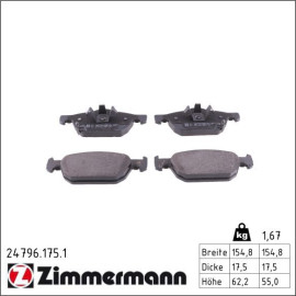 ZIMMERMANN Bremsbeläge 24796.175.1
