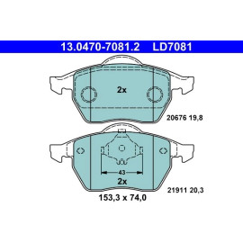 Bremsbelagsatz Vw P. Golf/Passat/Vento 1.8-2.8 91-06 Keramik 13.0470-7081.2
