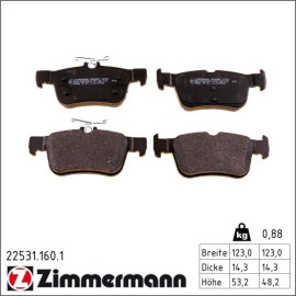 ZIMMERMANN Bremsbelagsatz, Scheibenbremse 22531.160.1