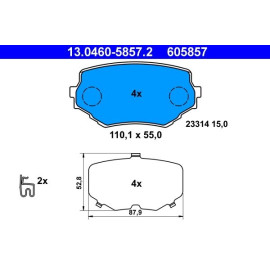 Bremsbelagsatz Suzuki P. Vitara/Grand Vitara 2,0-2,7 4X4 94-05 13.0460-5857.2