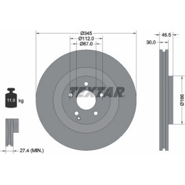 Textar Bremsscheibe 92123603 Textar Bremsscheibe 92123603
