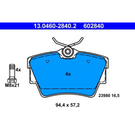 Bremsbelagsatz Renault T. Trafic 01-/Vivaro 01-/14 13.0460-2840.2