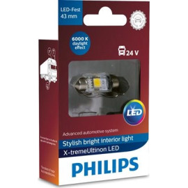 Philips C5W LED Festoon 24V 1W 10,5 x 43mm 6000K X-treme Ultinon 1 St 249466000KX1