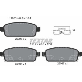 Bremsbelagsatz Opel T. Astra J 09-/Zafira C 11- Scheibe 292Mm 2509602