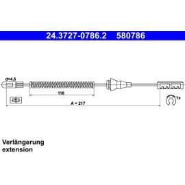 ATE Handbremsseil 24.3727-0786.2 ATE Handbremsseil 24.3727-0786.2