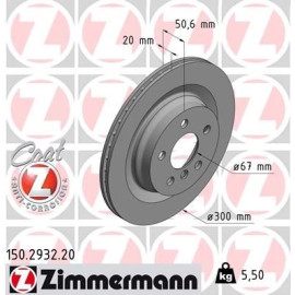 Zimmermann Bremsscheibe Hinterachse 150.2932.20 Zimmermann Bremsscheibe Hinterachse 150.2932.20
