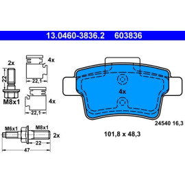 Bremsbelagsatz Citroen T. C4 Picasso 06-13 13.0460-3836.2