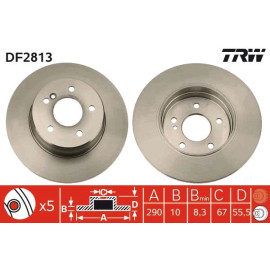 TRW Bremsscheibe Mercedes-Benz W202/210 200-430E 94 DF2813 TRW Bremsscheibe Mercedes-Benz W202/210 200-430E 94 DF2813