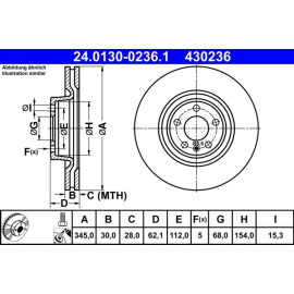 Bremsscheibe Audi S. A6 3.0 Quattro 12 24.0130-0236.1 Bremsscheibe Audi S. A6 3.0 Quattro 12 24.0130-0236.1