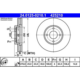 ATE Bremsscheibe Ford Vorderachse Ecosport 1.0-1.5 13 24.0125-0210.1 ATE Bremsscheibe Ford Vorderachse Ecosport 1.0-1.5 13 24.0125-0210.1